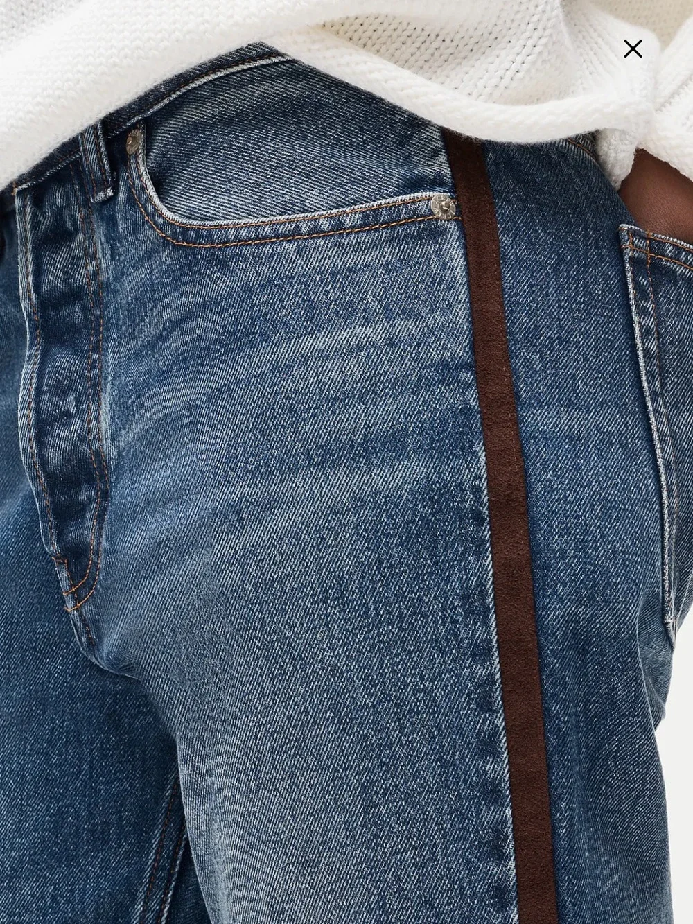 J. Crew Jesse relaxed-straight jean with suede stripe NWT
